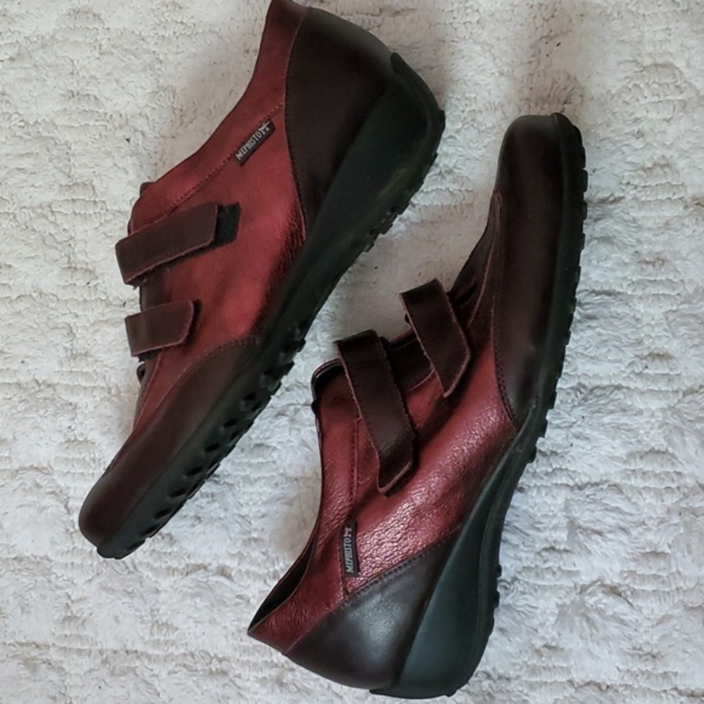Mephisto Women's Burgundy and Black Athletic Shoes